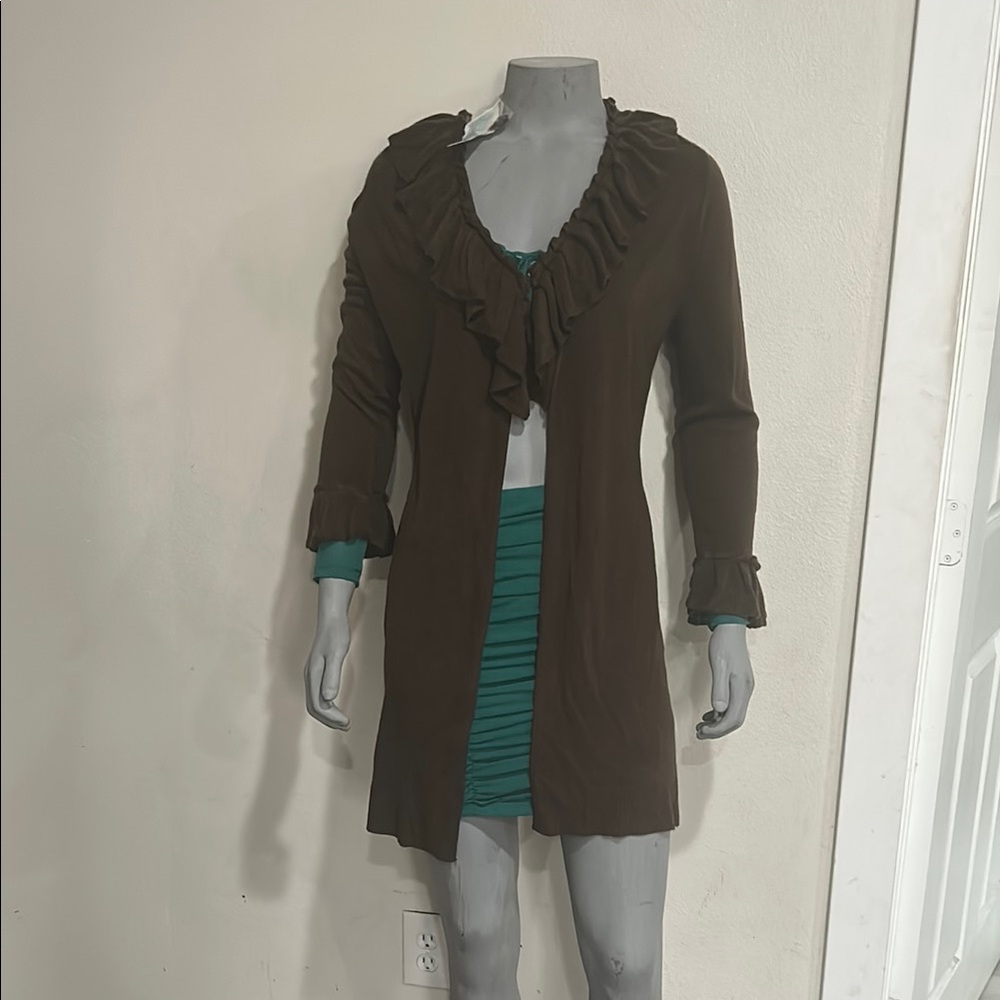 Brown Ruffled Cardigan - Picture 4 of 4